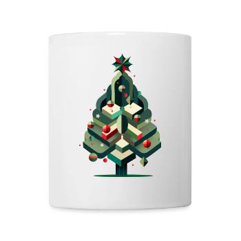 Moderner Weihnachtsbaum – Eleganz für die Festtage - Tasse - Weiß - Vorne