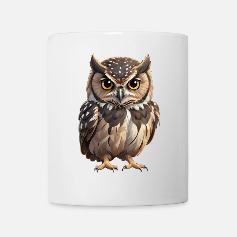 Jeune chouette brune - Mug blanc - blanc