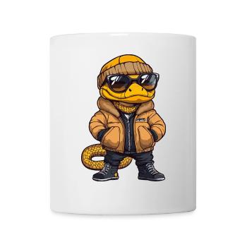 Schlange Kobra Winter - Tasse - Weiß - Vorne