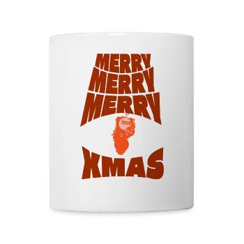 Weihnachtspullover: Merry³ Christmas - Tasse - Weiß - Vorne