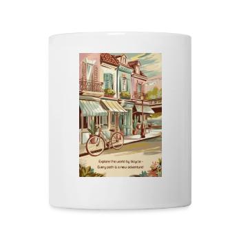 Explore the World by Bicycle - Mug - white - Front