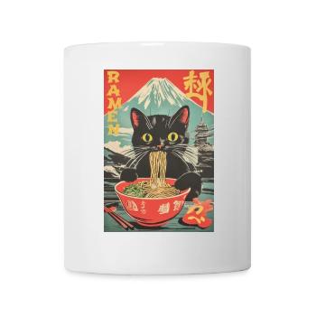 Vintage Anime Cat Ramen Japon - Mug blanc - blanc - Devant