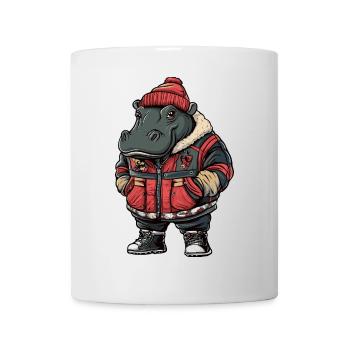 Mode d’hiver hippopotame - Mug blanc - blanc - Devant