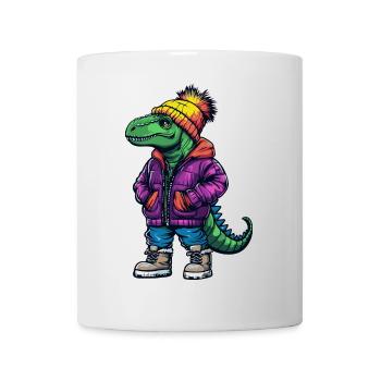 Dinosaure stégosaure Mode Hiver - Mug blanc - blanc - Devant