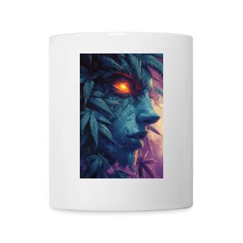 Blattgesicht mit Feuerauge - Tasse - Weiß - Vorne