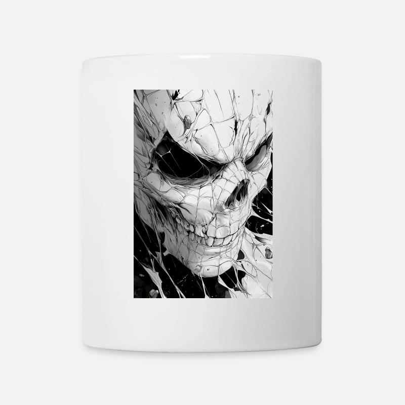 Skull Net Black & White - Mug - white