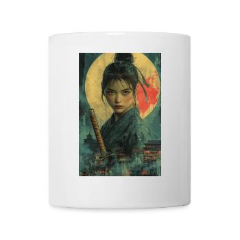 Mondlicht-Samurai im Asiatischen Stil - Tasse - Weiß - Vorne