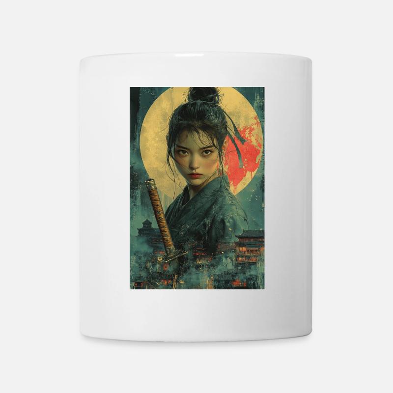 Moonlight Samurai in Asian Style - Mug - white