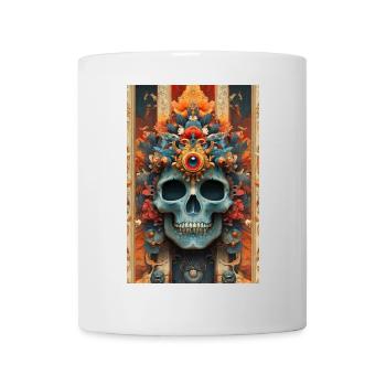 Flower Crown Skull with Third Eye - Mug - white - Front