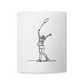 Badmintonspielerin Zeichnung - Tasse - Weiß - Vorne