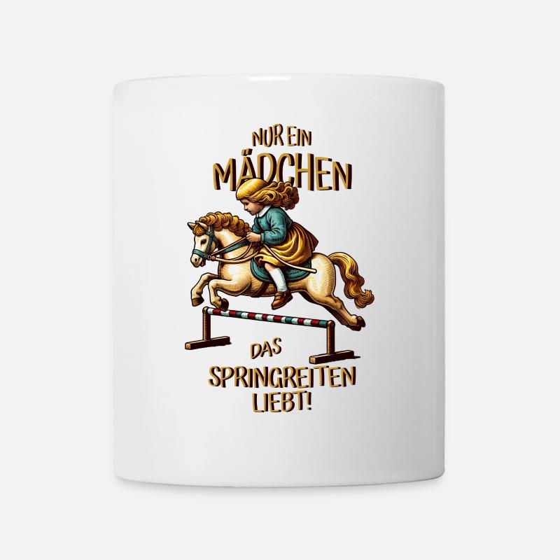 Kinder Springreiten - Tasse - Weiß