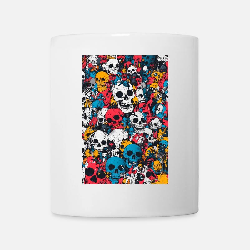 Colorful Skull Kaleidoscope - Mug - white