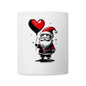 Nikolaus mit Herz Luftballon - Heartful Creatures - Tasse - Weiß - Vorne