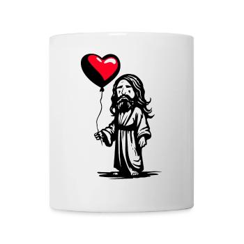 Jesus mit Herz Luftballon - Heartful Creatures - Tasse - Weiß - Vorne