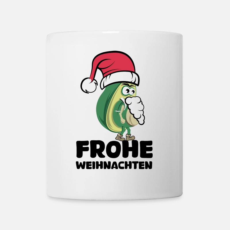 avocado frohe Weihnachten Bart comic cartoon Logo - Tasse - Weiß