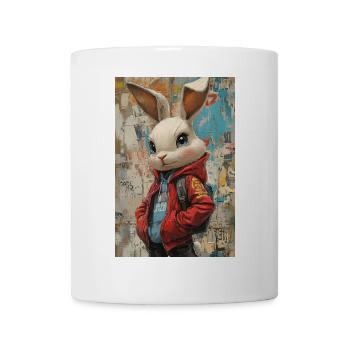 Häschen im Graffiti-Jacke - Tasse - Weiß - Vorne