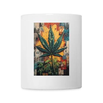 Graffiti Hanfblatt Wandkunst - Tasse - Weiß - Vorne