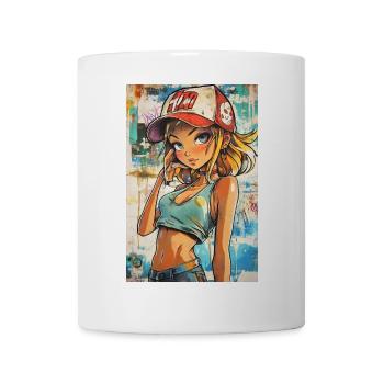 Graffiti Animegirl - Tasse - Weiß - Vorne