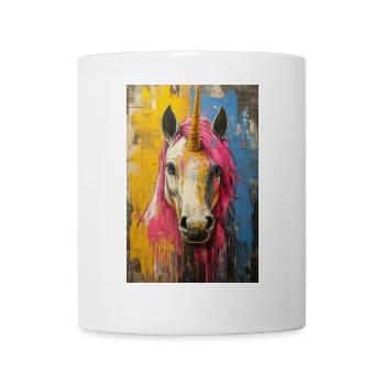 Portrait de licorne en couleur - Mug blanc - blanc - Devant
