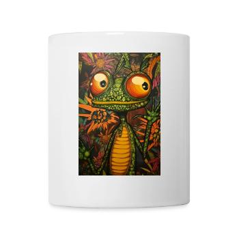 Psychedelischer Frosch im Blumenreich - Tasse - Weiß - Vorne