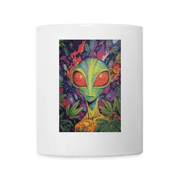 Psychedelischer Alien NeonDschungel - Tasse - Weiß - Vorne
