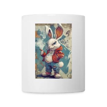 Graffiti Bunny Pullover Hoodie - Mug - white - Front