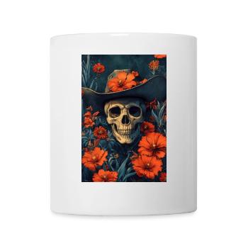 Skeleton sombrero in a sea of flowers - Mug - white - Front