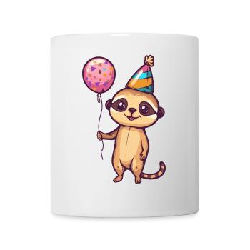 Suricate Anniversaire Bande Dessinée Mignon - Mug blanc - blanc - Devant