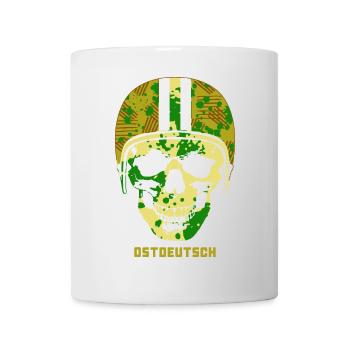 EAST GERMAN CAMO SKULL with moped helmet - Mug - white - Front