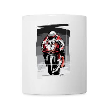 Moto racer supersport croquis illustration logo - Mug blanc - blanc - Devant