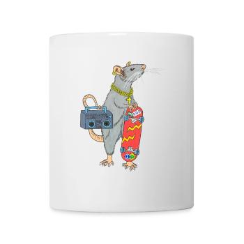 Skater Ratte Hip Hop Rap Skaterratte - Tasse - Weiß - Vorne
