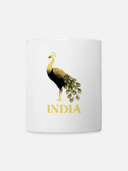 Pfau - Vogel Indiens - Tasse - Weiß