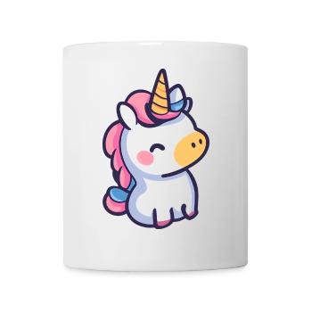 Niedliches Einhorn-Design - skurrile Cartoon-Kunst - Tasse - Weiß - Vorne