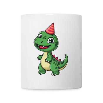 Cute Dinosaur with Party Hat - Fun and Playful - Mug - white - Front