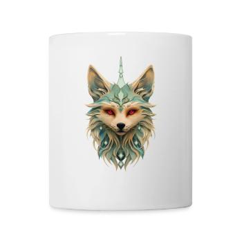 Mystischer Fuchs mit stechend roten Augen. - Tasse - Weiß - Vorne