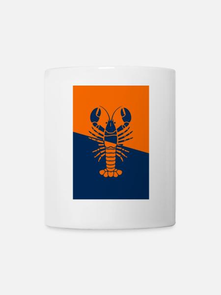 Poster Lobster orange blau - Tasse - Weiß