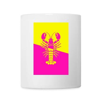 Poster Lobster yellow pink - Mug - white - Front