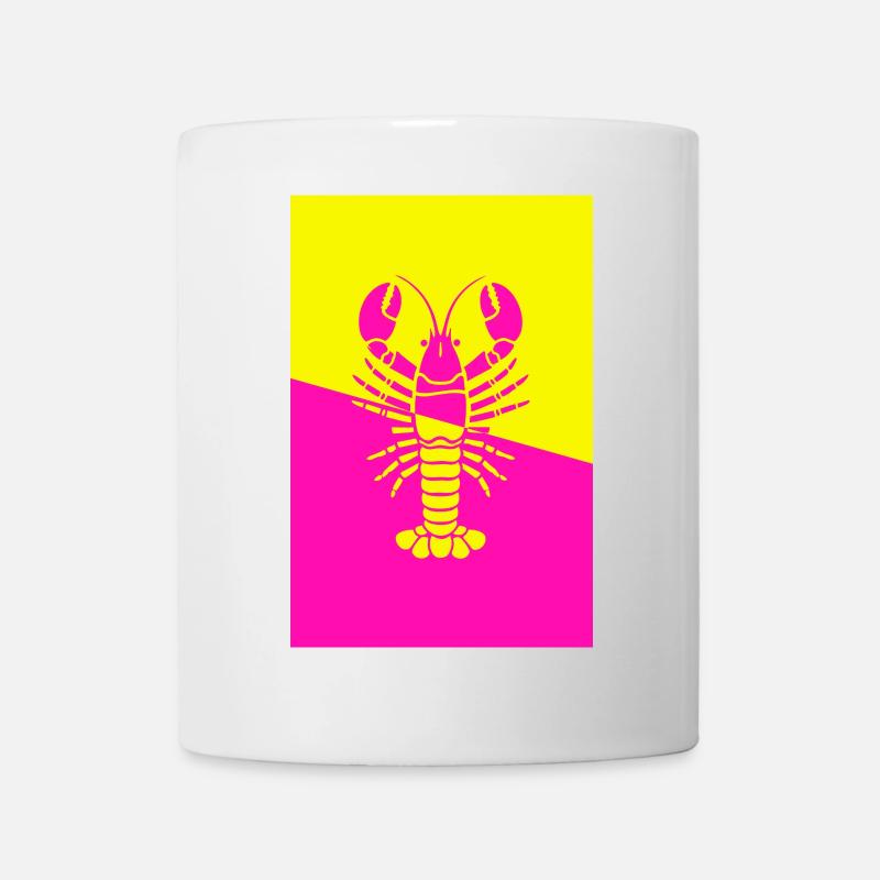 Affiche Homard jaune rose - Mug blanc - blanc