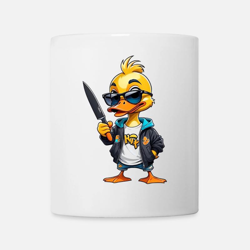 SSW33 Knife Duck with Hoodie Jacket - Mug - white