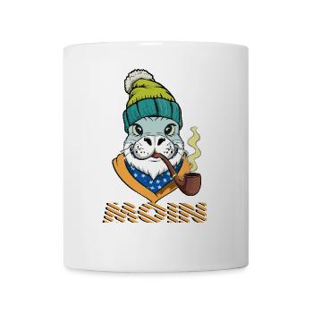Moin - Fur Seal of the North Sea with Whistle - Mug - white - Front