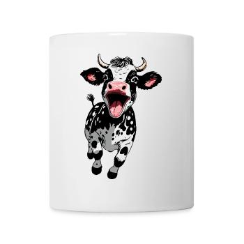 Happy calf calf funny farm motif - Mug - white - Front