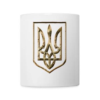 Armoiries de l’Ukraine relief or Trysub cadeau - Mug blanc - blanc - Devant