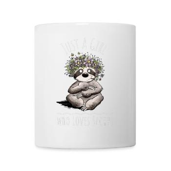 Sloth Flowers Just A Girl Who Loves Sloths - Mug - white - Front