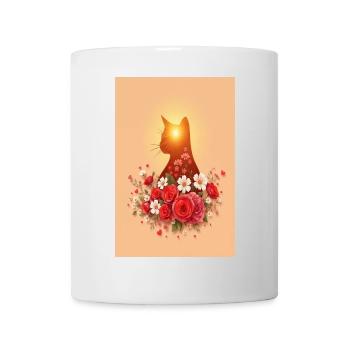 Cat with roses - Mug - white - Front