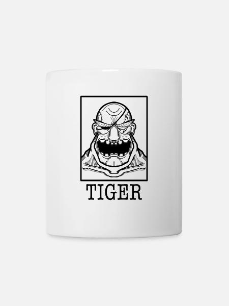Tiger Rage - Monochrom Power - Tasse - Weiß