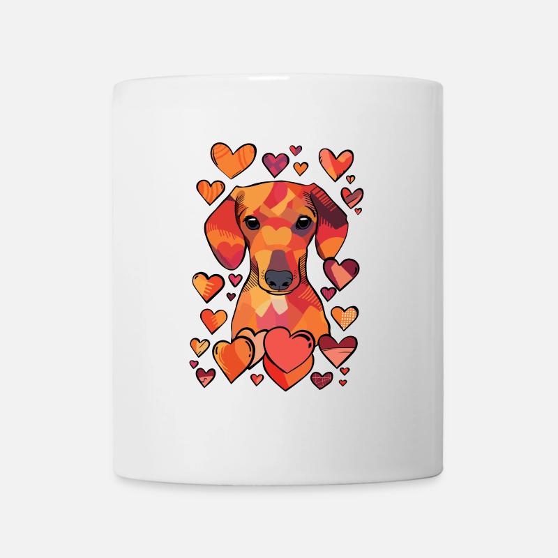 Valentinstag-Dackel - Tasse - Weiß