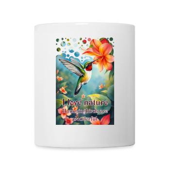J’aime la nature, les colibris sont uniques - Mug blanc - blanc - Devant