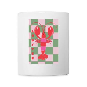 Lobster for you - red-pink-green in retro style - Mug - white - Front