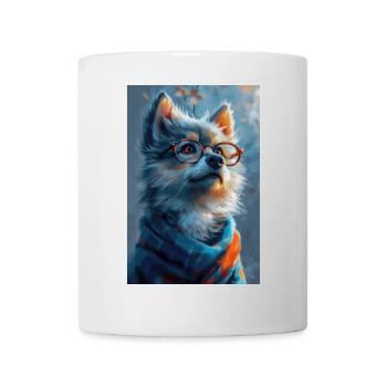 Lustiger Wolf Illustration Poster - Tasse - Weiß - Vorne