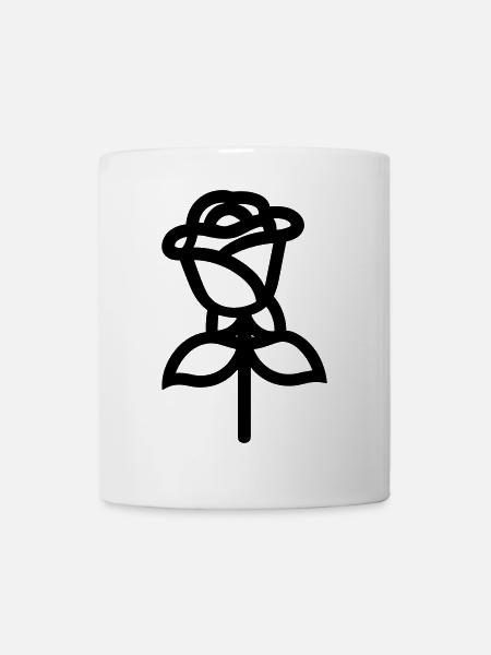 Rosa Blume - Tasse - Weiß